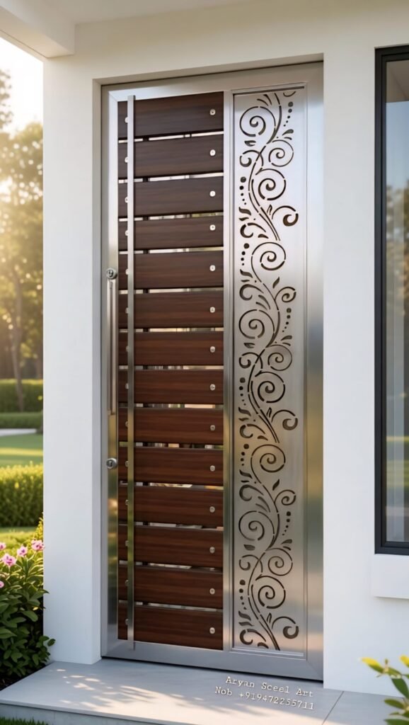 Modern stainless steel single gate design for home