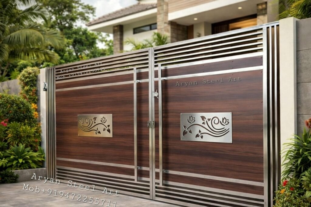 Stainless Steel Main Gate Design for Home & Villa