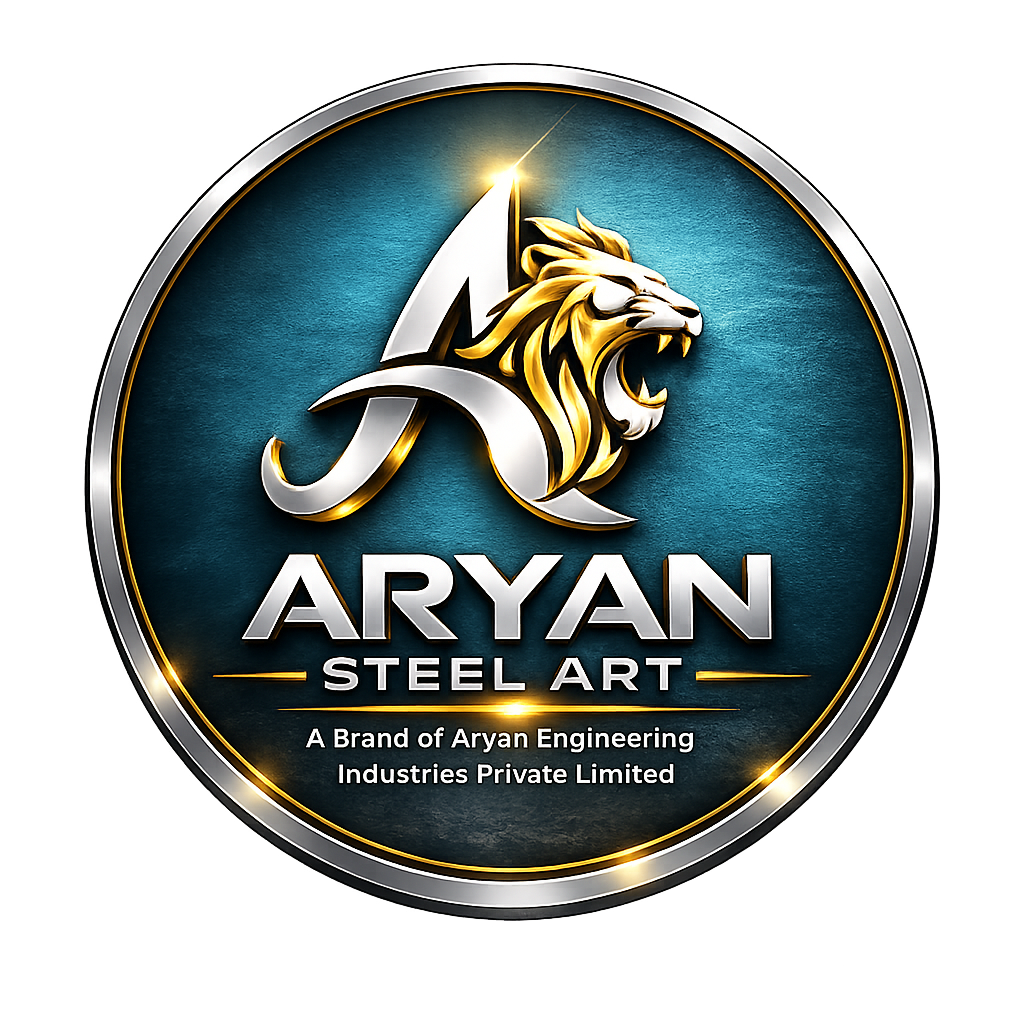 Aryan Steel Art Logo - Premium Steel Gates, Doors & Interior Solutions