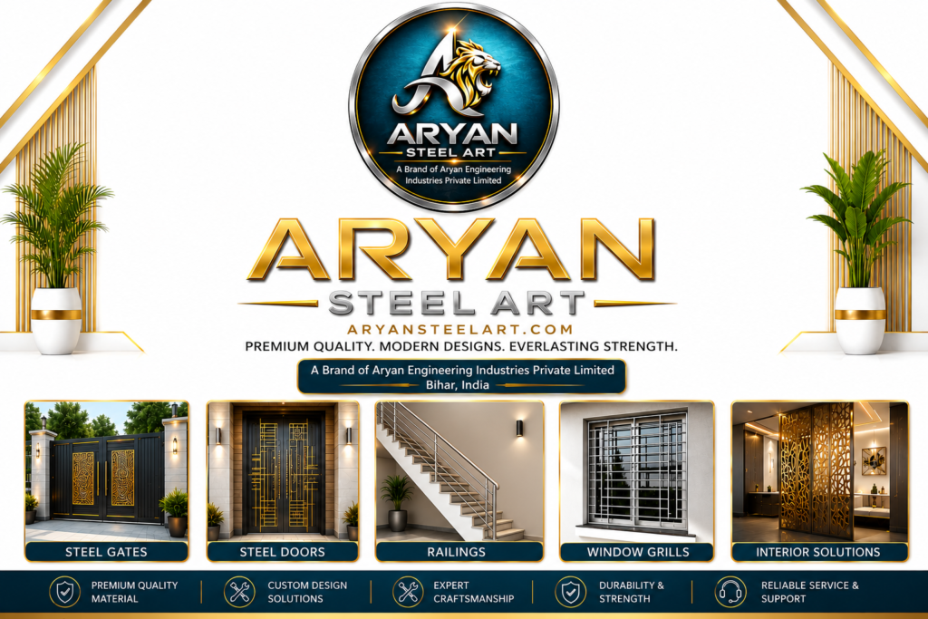 Best Stainless Steel Railing Design in Darbhanga | Aryan Steel Art 2 Aryan Steel Art | Luxury Gates, Doors, Grills, Windows & Railings