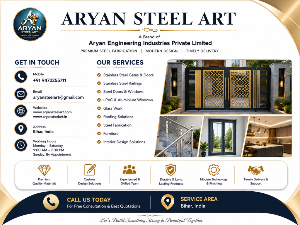 Contact Us Aryan Steel Art Stainless Steel Fabrication Company in Darbhanga Bihar