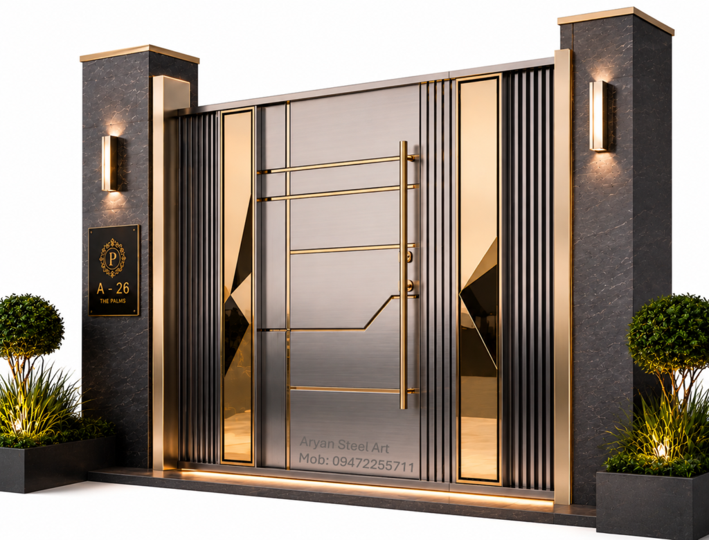Luxury Stainless Steel Double Door Design | Steel Gate Designs – Bihar