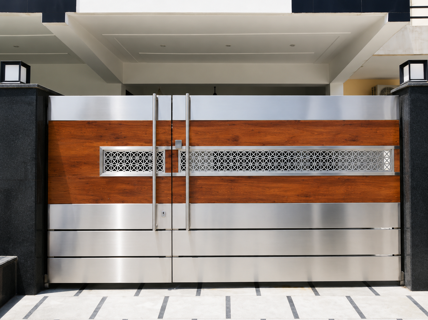 Steel Main Gate Design | Modern Stainless Steel Gate 1 Steel Main Gate Design | Modern Stainless Steel Gate