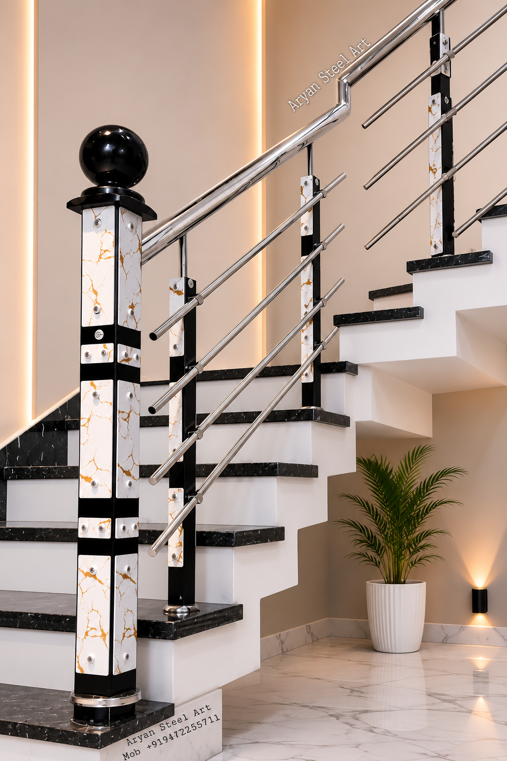 Railing Design Ideas for Modern Homes | Stainless Steel Railings in Bihar 2 Modern Stainless Steel Railing Design for Home Balcony and Staircase by Aryan Steel Art