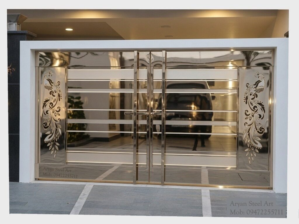 Stainless Steel Main Gate Design for Home & Villa