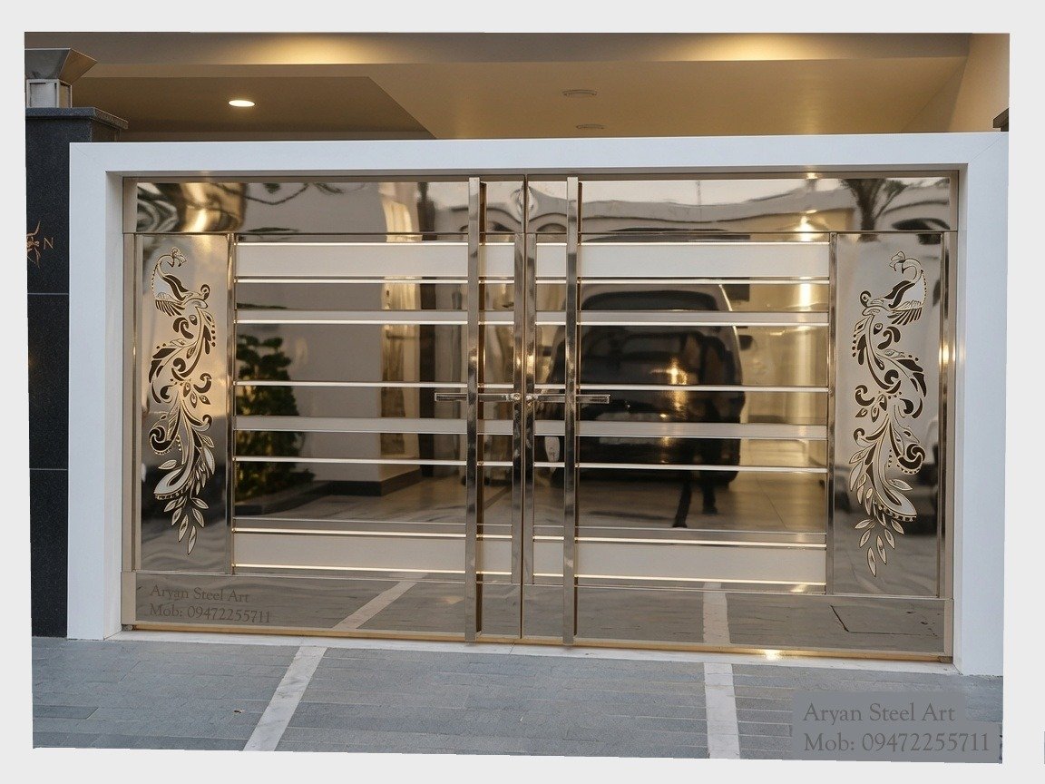Luxury Entrance Stainless Steel Gate Design by Aryan Steel Art 2 Luxury Entrance Stainless Steel Gate Design by Aryan Steel Art - Image 2