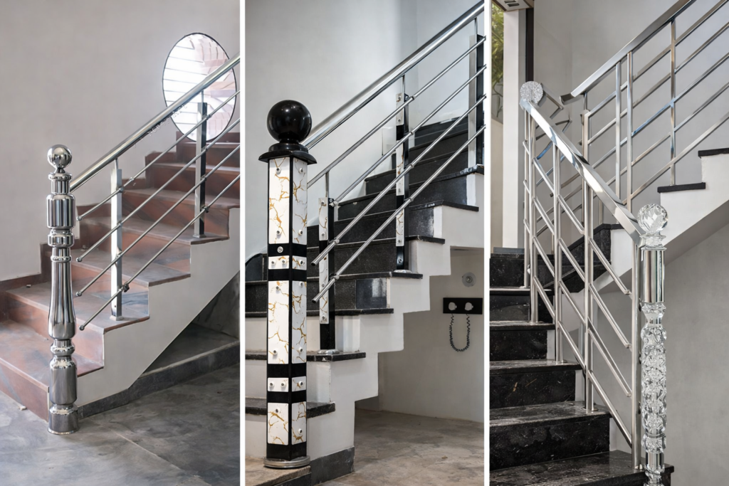 Modern stainless steel railing price in India with premium SS 304 balcony railing design