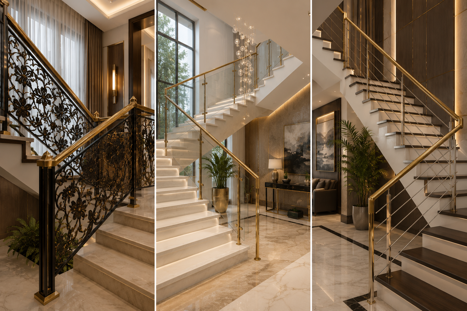 Luxury modern railing design by aryan steel art
