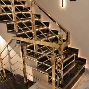 Luxury stainless steel railing design by Aryan Steel Art in Darbhanga Bihar