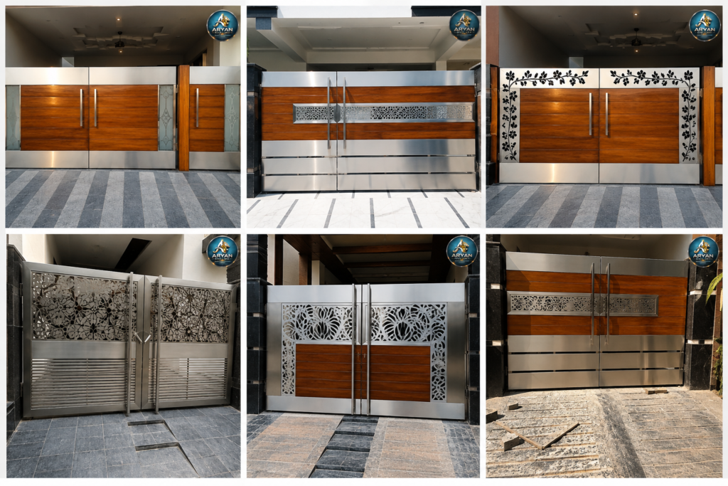 Premium Stainless Steel Door Design for Modern Home by Aryan Steel Art