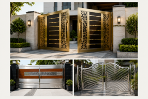 Modern stainless steel gate designs by Aryan Steel Art