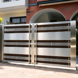 Modern Stainless Steel Gate Design for Luxury Home Entrance