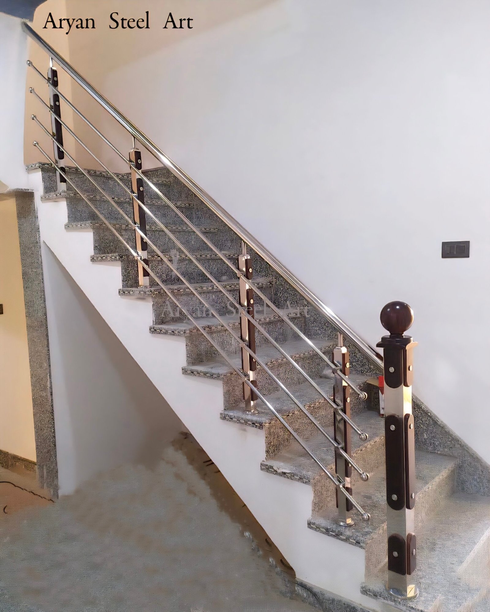 Luxury stainless steel railing design by Aryan Steel Art