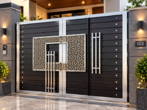 Mild Steel Gate Design for Home by Aryan Steel Art Modern mild steel gate design for home entrance