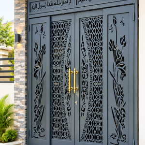 Sliding folding gate design with modern steel finish