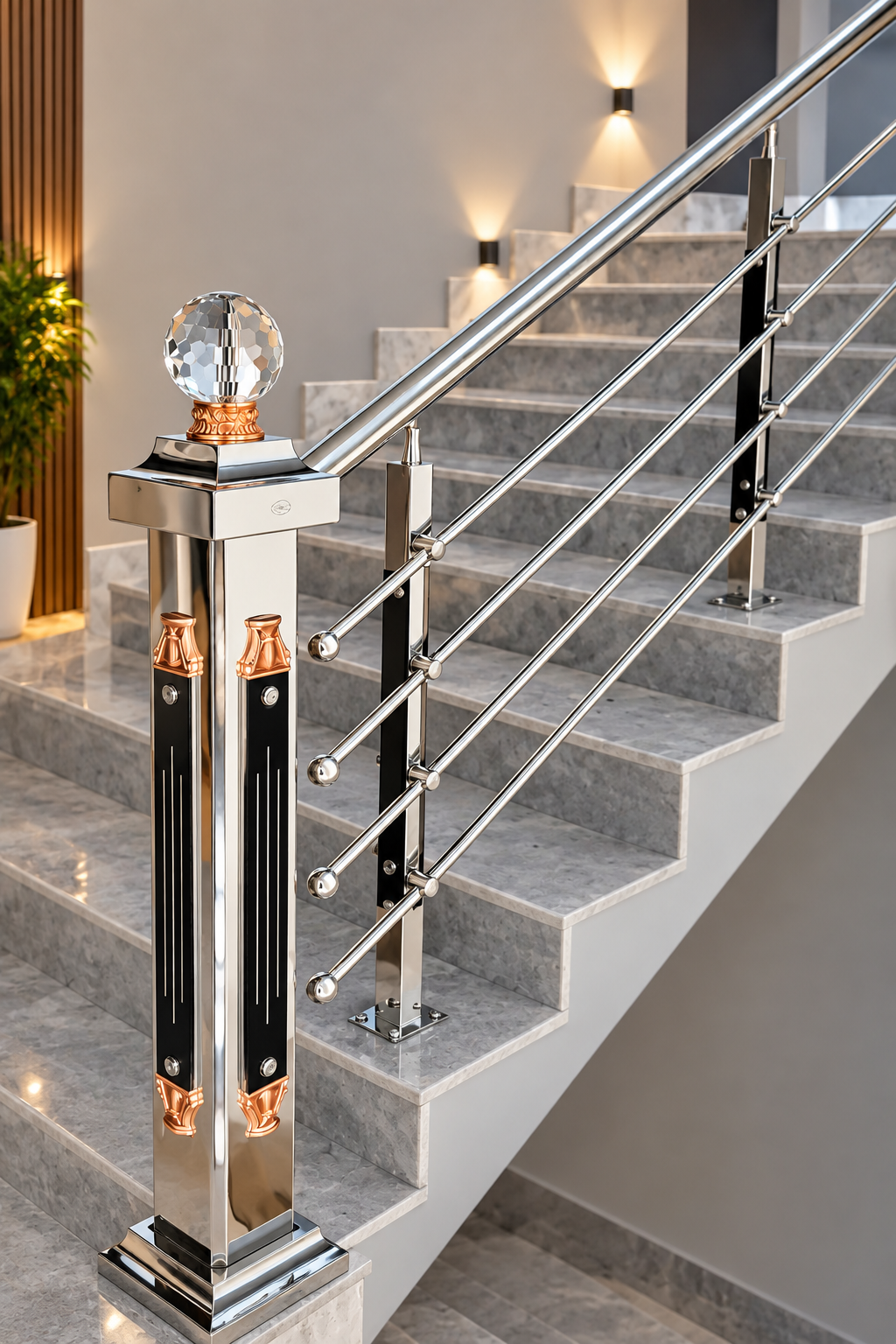 Modern stainless steel railing designs for balcony and staircase
