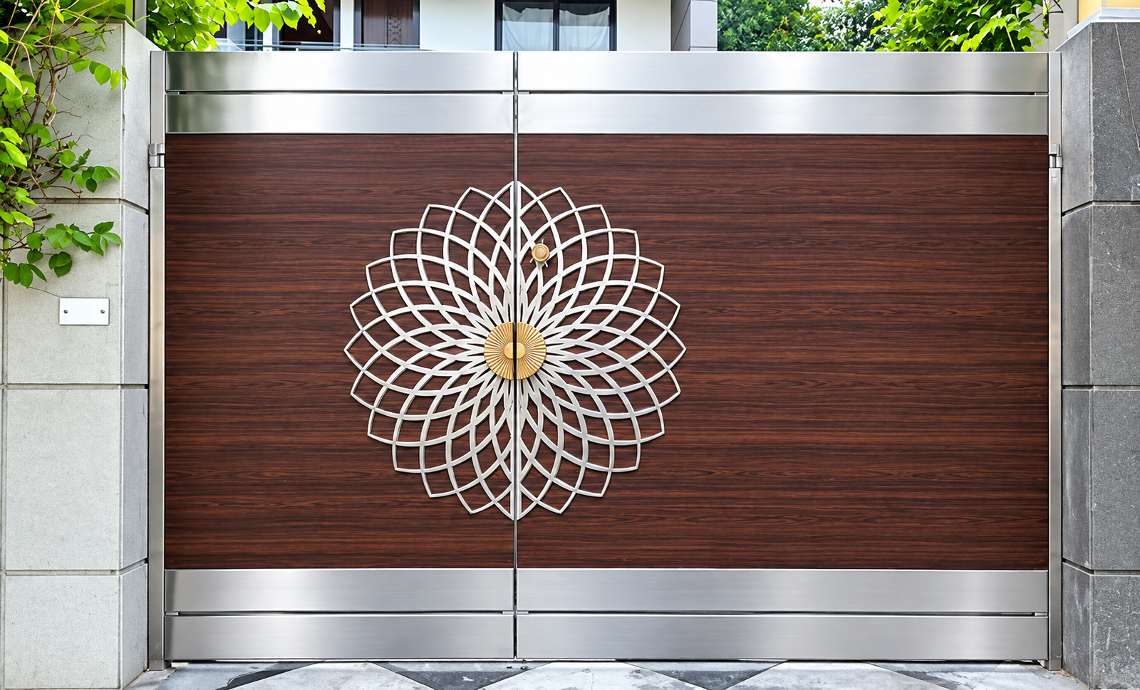 Modern Steel Gate Design Double Door Price